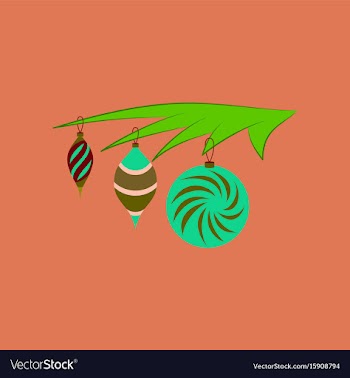 Flat on background of christmas tree vector image