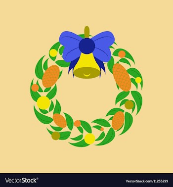 Flat on background of Christmas vector image