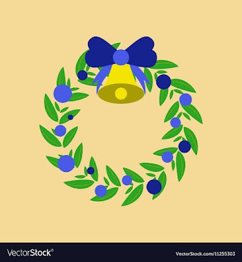 Flat on background of Christmas vector image