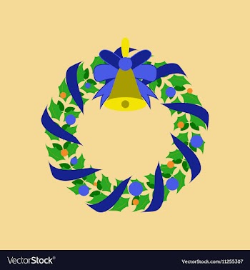 Flat on background of Christmas vector image