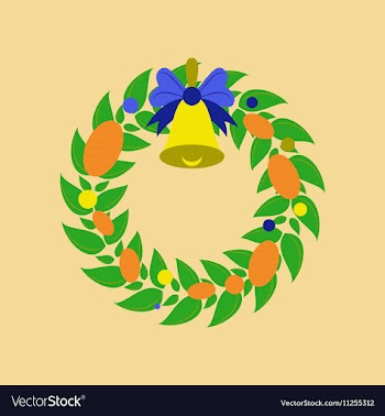 Flat on background of Christmas vector image