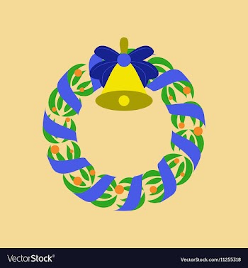 Flat on background of Christmas vector image