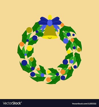 Flat on background of Christmas vector image