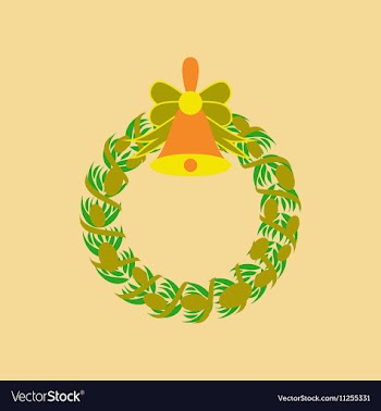 Flat on background of Christmas vector image