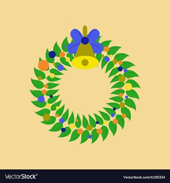 Flat on background of Christmas vector image