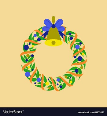 Flat on background of Christmas vector image