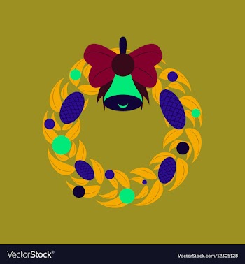 Flat on background of Christmas vector image