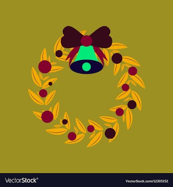 Flat on background of Christmas vector image
