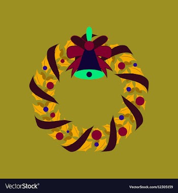Flat on background of Christmas vector image