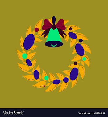 Flat on background of Christmas vector image