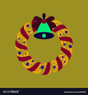 Flat on background of Christmas vector image