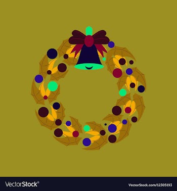 Flat on background of Christmas vector image
