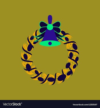 Flat on background of Christmas vector image