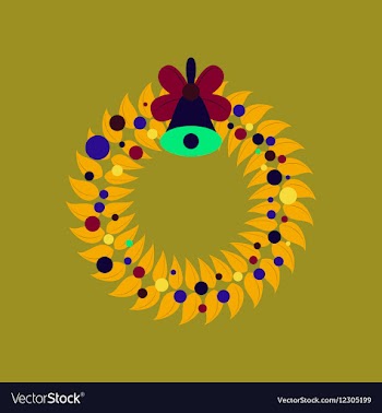 Flat on background of Christmas vector image