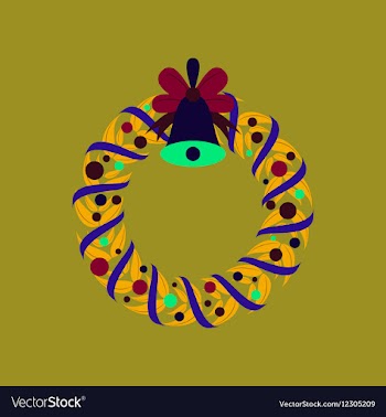 Flat on background of Christmas vector image