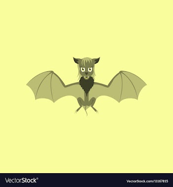 Flat on background of cute bat vector image