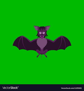 Flat on background of cute bat vector image