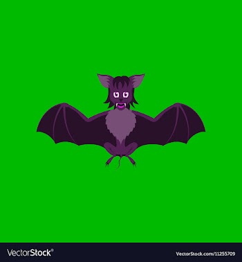 Flat on background of cute bat vector image
