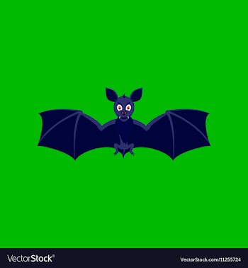 Flat on background of cute bat vector image
