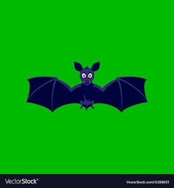 Flat on background of cute bat vector image