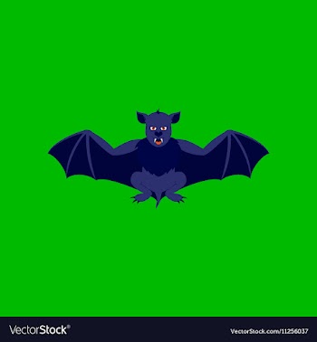 Flat on background of cute bat vector image