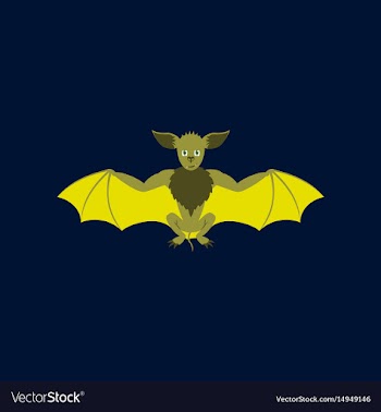 Flat on background of cute bat vector image