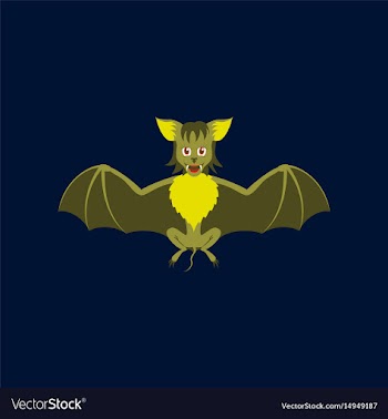 Flat on background of cute bat vector image