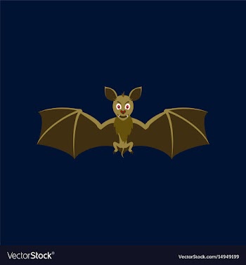 Flat on background of cute bat vector image