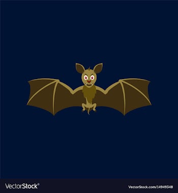 Flat on background of cute bat vector image