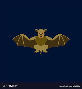 Flat on background of cute bat vector image