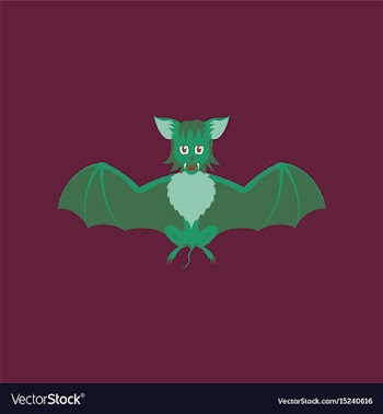 Flat on background of cute bat vector image