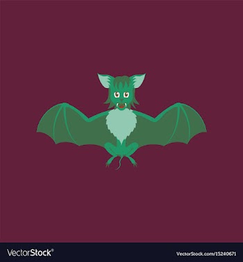 Flat on background of cute bat vector image