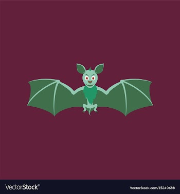 Flat on background of cute bat vector image