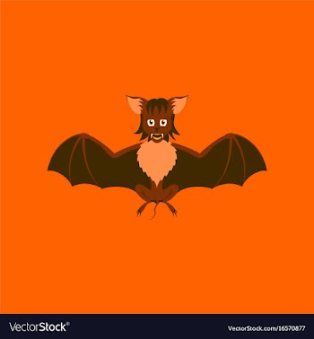 Flat on background of cute bat vector image