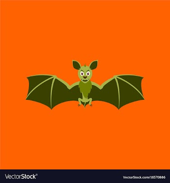 Flat on background of cute bat vector image