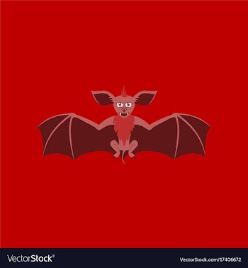 Flat on background of cute bat vector image