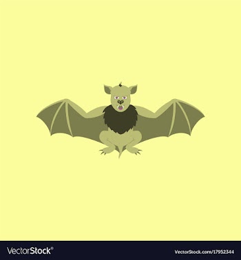 Flat on background of cute bat vector image