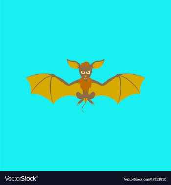 Flat on background of cute bat vector image