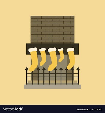 Flat on background of Fireplace vector image