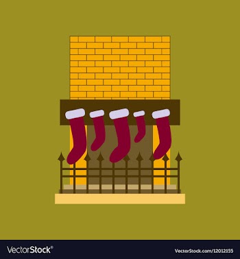 Flat on background of Fireplace vector image