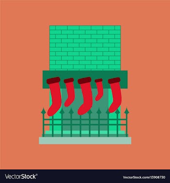 Flat on background of fireplace vector image