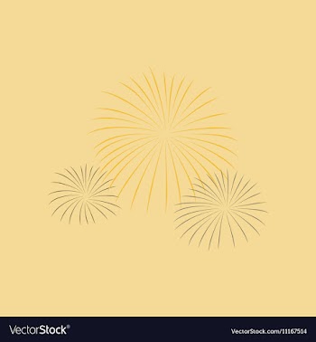 Flat on background of firework vector image