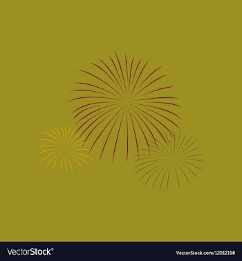 Flat on background of firework vector image