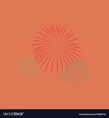 Flat on background of firework vector image