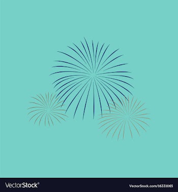 Flat on background of firework vector image