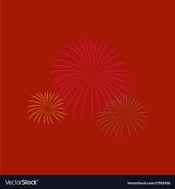 Flat on background of firework vector image