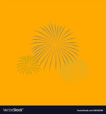 Flat on background of firework vector image