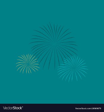 Flat on background of firework vector image