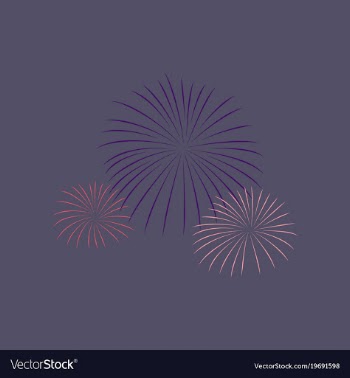 Flat on background of firework vector image