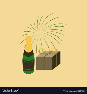 Flat on background of fireworks vector image